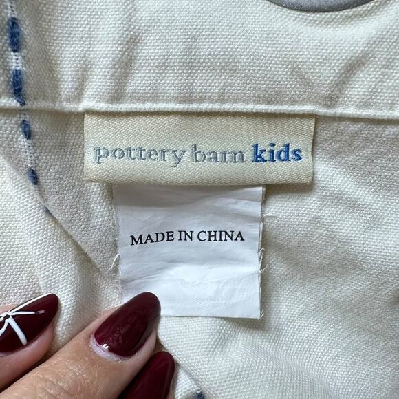 Pottery Barn Kids Pickstitch Curtain Red and Blue 44 x 63 - Picture 3 of 7